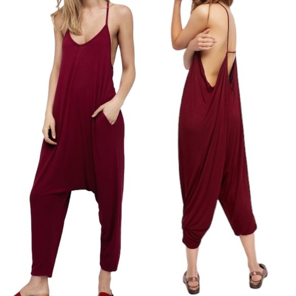 Free People Intimately Right On Time Spaghetti Strap Jersey Romper Jumpsuit - Picture 1 of 9